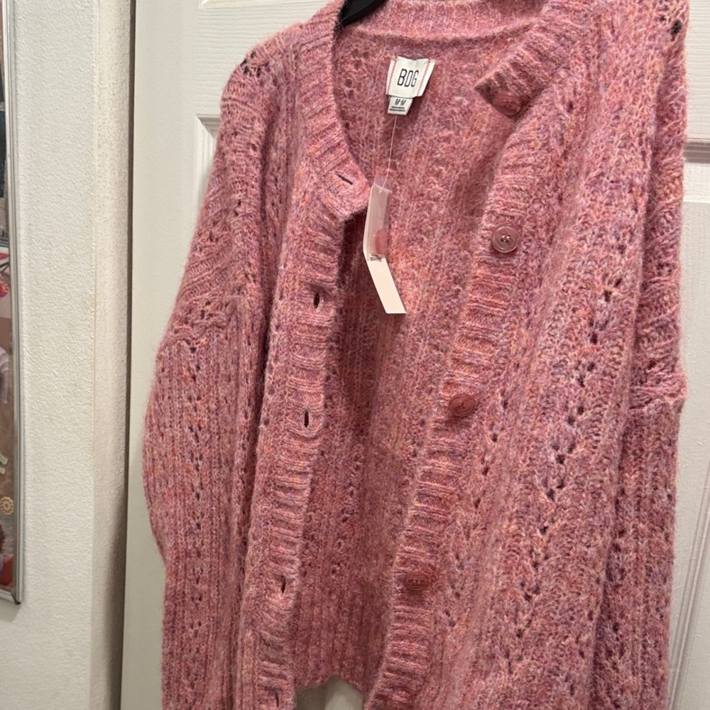 Urban Outfitters Women's Pink Knit Cardigan